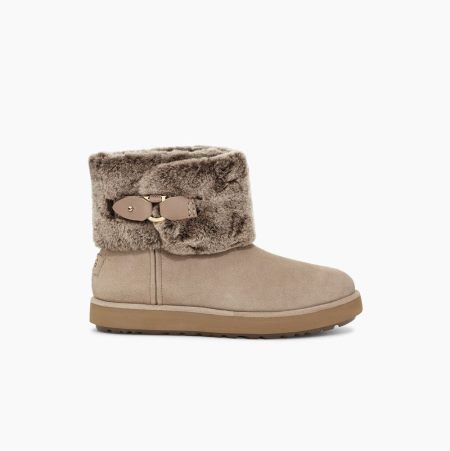 UGG Classic Berge Mini Suede Khaki Boots for Women (WOUJ87234)